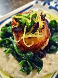 Recipe Pan Seared Scallops With Cauliflower Mash Spinach Scallop Recipes Seafood Dishes Food
