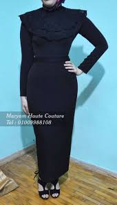فساتين سواريه للمحجبات باللون الاسود soiree dress hijab fashion inspiration dresses
