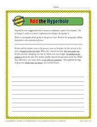 Add The Hyerbole Figurative Language Worksheets Figurative Language Worksheet Figurative Language Language Worksheets