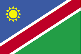 In the upper hoist corner is a golden sun. Namibia Flag