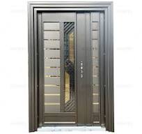 Custom Metal Double Doors Home Apartment Villa Exterior Front Entry Mother and Son Security Steel Door Design