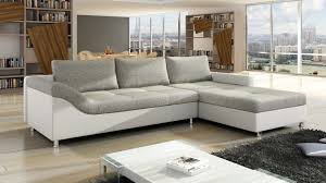 These corner sofas and chaise longues have everything for you to enjoy your relaxing moments in style, taking full advantage of the space. White Faux Leather And Grey Fabric Corner Sofa Homegenies