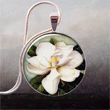 Magnolia Necklace Magnolia Flower Pendant Magnolia Wedding Etsy Magnolia Jewelry Pendant Journey Pendant
