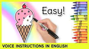 Draw the circle contour of the ice cream. Easy Kids Drawings How To Draw An Ice Cream Cone Easy Drawing Tutorial For Kids Facebook
