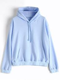 Casual Kangaroo Pocket Plain Hoodie Light Blue L Plain Hoodies Blue Hoodie Outfit Stylish Hoodies