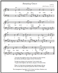 Free sheet music of traditional nursery rhymes and children's songs and free fun and easy music theory printable worksheets for free piano sheet music for beginners (large stave with piano fingering). Amazing Grace Piano Sheet Music Full Arrangements Free