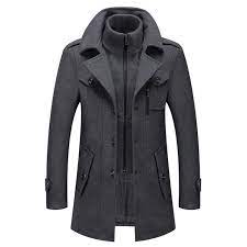 New Men Wool Blends Coats Autumn Winter Solid Color Cold Resistant Men Woolen Overcoat Double Collar Casual Trench Coat Male Wool Blends Aliexpress