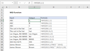 Charles st, baltimore, md 21201. How To Use The Excel Mid Function Exceljet