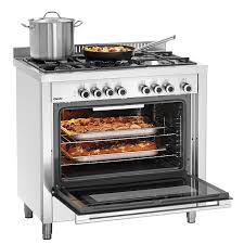 Hornos eléctricos que permiten una distribución uniforme del calor, por lo que los alimentos se cocinan con mayor rapidez. Cocina De Gas Industrial De 5 Fuegos Con Horno Electrico Bartscher 1519811 Pepebar Com