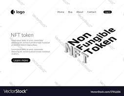 Nft Nonfungible Token Website Template White Vector Image