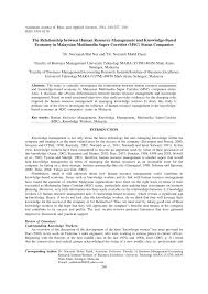 I enrolled in the master of human resource in january 2019 to upgrade my academic qualifications and to enhance my career. Pdf The Relationship Between Human Resource Management And Knowledge Based Economy In Malaysian Multimedia Super Corridor Msc Status Companies