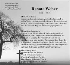 O discuție cu renate weber, avocatul poporului. Traueranzeigen Von Renate Weber Schwarzwalder Bote Trauer