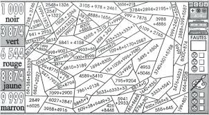 Toutes les tables de multiplication (produit suivi d'une addition ou d'une soustraction simple) tables de division. Coloriage Magique Difficile Cm2 Novocom Top