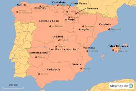 Parapromotions offers the spanish paradores ®, luxury hotel accommodation in castles, palaces, convents, monasteries, fortresses and other historic buildings.the group also has a few modern spanish hotels, built in the traditional style, in areas of outstanding beauty. Stepmap Espana Landkarte Fur Spanien