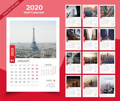 2020 Wall Calendar Template Premium Vector Freepik Vector Calendar New Year Template Office Plantilla Calendario Calendario De Pared Calendario