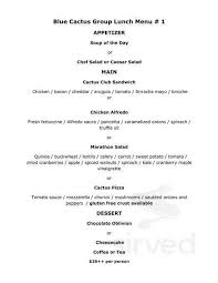 View each storage facilities� features. Blue Cactus Bar And Grill Menu In Ottawa Ontario Canada