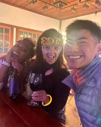 Always good to see happy wine society members! Two of my best customers  Jamie DiSangro and Roseanne Noyce enjoying the Frenchie Red Blend. Become a  member and you might have this much