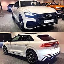Audi Q8 After Orange And Blue Now The Best Combo Yet White Q8 With Blackoptics Pack Audiq8 In White With Black Grill Audi Cars 4 Door Sports Cars Audi