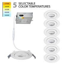 Satco white led dimmable 4000k 11.6watt 120v retrofit. Wac Lighting Lotos White Six Inch Led Round Adjustable Recessed Light Kit Pack Of Six R6erar W9cs Wt 6 Bellacor