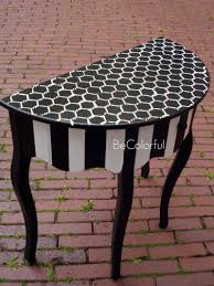 Black And White Table Design Becolorful Whimsical Furniture Painted Furniture Funky Painted Furniture