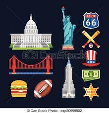 Check spelling or type a new query. Vector Simbolos Tradicional Cultura Estados Unidos De America Arquitectura Stock De Ilustracion Ilustracion L Heart Art Print Culture American Symbols