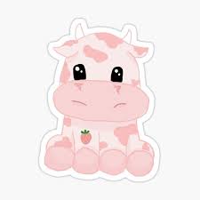 Strawberry Cow Pillow Pet Sticker By Madelinech Redbubble Animal Pillows Cow Wallpaper Cute Stickers