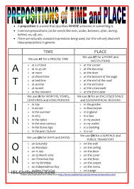 Prepositions Of Time And Place In On At Learn English Words Prepositional Phrases English Phrases