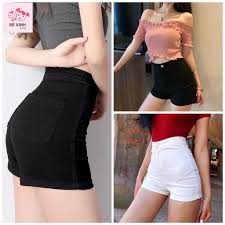 Quần đùi nữ ôm lưng cao quần short nữ kaki giãn đẹp - Quần shorts nữ |  SoSanhGia.vn