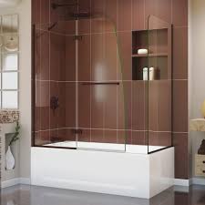 However, remember that the tub's style may change the space required in the bathroom. Dreamline Aqua Ultra 57 W X 58 H Hinged Semi Frameless Tub Door With Return Panel Reviews Wayfair