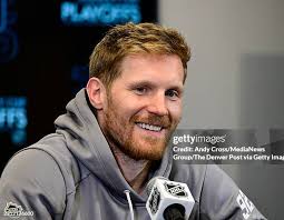 Colorado Avalanche defenseman Samuel Girard and Brandon Duhaime... News  Photo