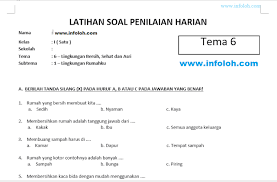 Tema 6 kelas 1 sd. Soal Tematik Kelas 1 Sd Tema 6 Subtema 1 Kurikulum 2013 Lingkungan Rumahku Dan Kunci Jawaban Infoloh Com