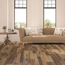 The top decorative layer of real wood can come in various wood types, styles, thicknesses, grades and. Multi Colored Laminate Wood Flooring Laminate Flooring The Home Depot