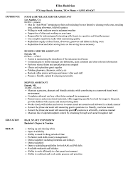 server assistant resume samples