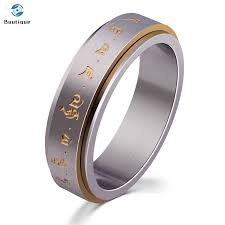 Fob reference price / min.order quantity : Buy Fashion Men Buddha Rotation Spinning Mantra Letter Ring Titanium Steel Fine Jewelry Gift Seetracker Malaysia