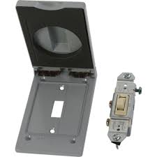 Greenfield Weatherproof Electrical Switch Cover With Single Pole Switch Gray Kt1p The Home Depot