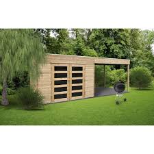 Abri De Jardin 19 Mm Salerno Avec Terrasse Laterale Achat Vente Abri Jardin Chalet Cdiscount