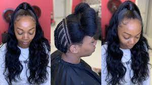 Half braid half down hairstyles are always classic options for women of any age, be it a wedding, prom or any other special occasion. Half Up Half Down Quick Weave Youtube