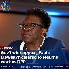 Kingston, Jamaica — The Court of Appeal has ruled in favor of the  government, reinstating Paula Llewellyn as the Director of Public  Prosecutions (DPP). This decision overturns the earlier ruling by the