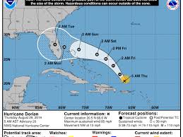 Hurricane Dorian Update Path Map As Florida State Of