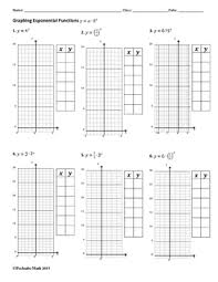 Any transformation of y = bx is also an exponential function. Graphing Exponential Functions Algebra Worksheet By Pecktabo Math