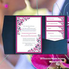 Pocket Fold Wedding Invitations Kaitlyn Hot Pink Navy Blue 5x7 Pocket Fold Wedding Invitations Wedding Invitations Diy Discount Wedding Invitations
