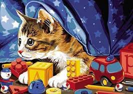 chat sous le lit 929 558 canevas chats animaux canevas par theme canevas sur creamagic ve peinture de lion illustration de chat art de la couleur