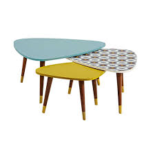 3 Tables Gigognes Vintage Tricolores Mesa Centro Sala Mesas De Comedor Muebles Plegables