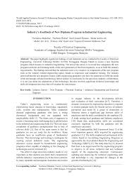 Department of electrical and computer engineering. Pdf Industry S Feedback Of New Diploma Program In Industrial Engineering