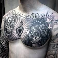 Black And White Sugar Skull Tattoo Sleeve Pin On Skulls Tats