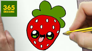 Comment Dessiner Fraise Kawaii Etape Par Etape Dessins Kawaii Dessin Kawaii 365 Dessins 365 Dessins Kawaii