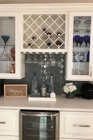 Lattice Wine Rack Stemware Holder And Glass Front Doors All The Necessities For A Perfect Bar S Home Wine Bar Built In Wine Rack Kitchen Cabinet Wine Rack