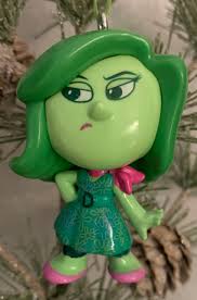 Custom DISGUST Christmas Holiday 2.25” Ornament Disney Inside Out Green  Girl Ooak Upcycled
