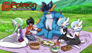 Commission For Of A Couple Of Oc Gardevoirs Sylvia And Violet Commission Details Group Shot In Complex Shading With Additional Cute Pokemon Anime Pokemon Art