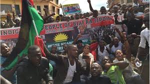 The protest took place as president muhammadu buhari met with queen elizabeth ii and other leaders of commonwealth countries. Letter From Africa Should New Calls For Biafra Worry Nigerians Bbc News